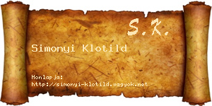 Simonyi Klotild névjegykártya